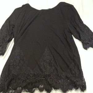 BNWOT Black Lace Dress Shirt
